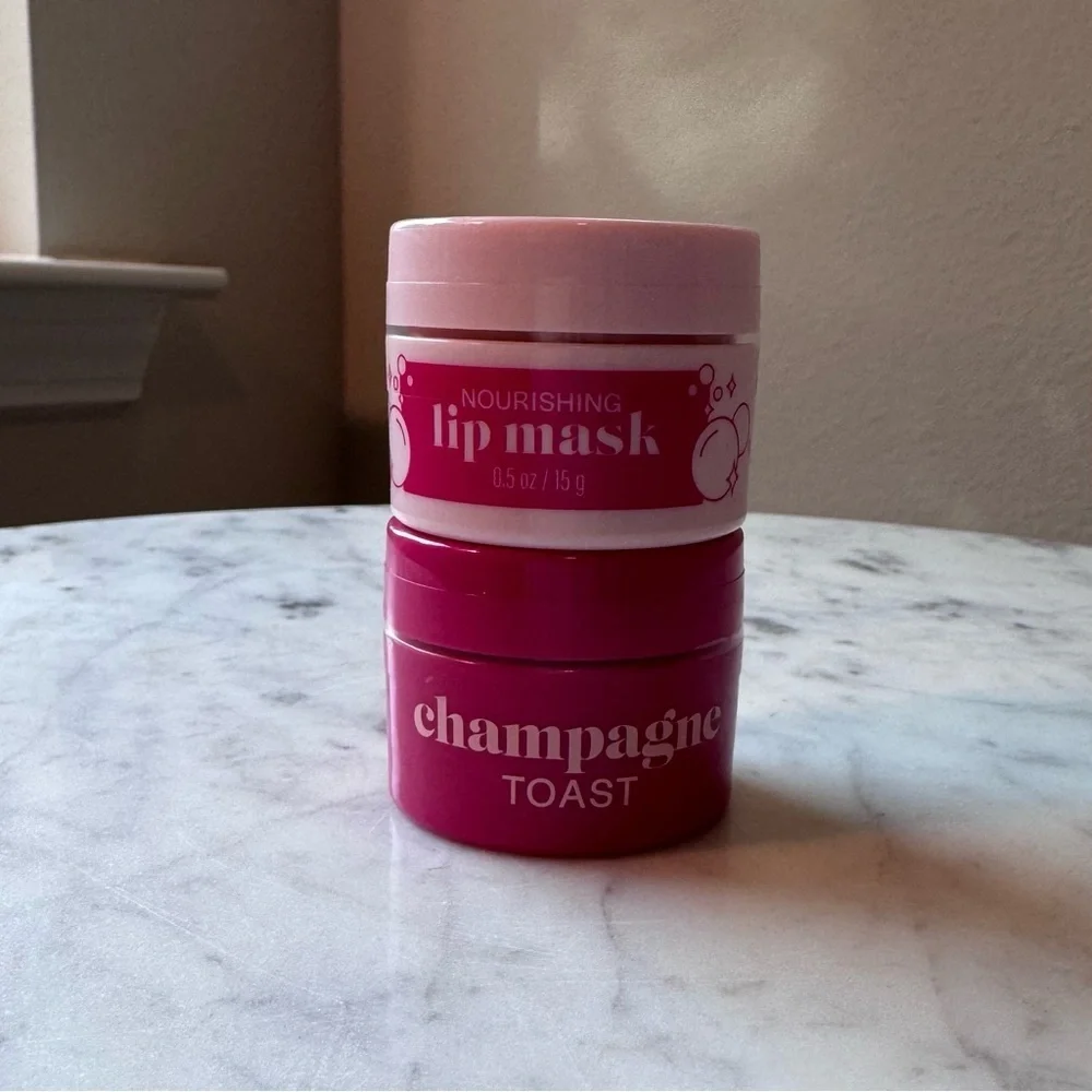 Bath & Body Works Champagne Toast Lip Scrub and Mask Bundle - NEW, 0.5 oz EACH